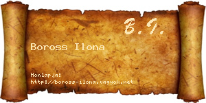 Boross Ilona névjegykártya