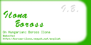 ilona boross business card